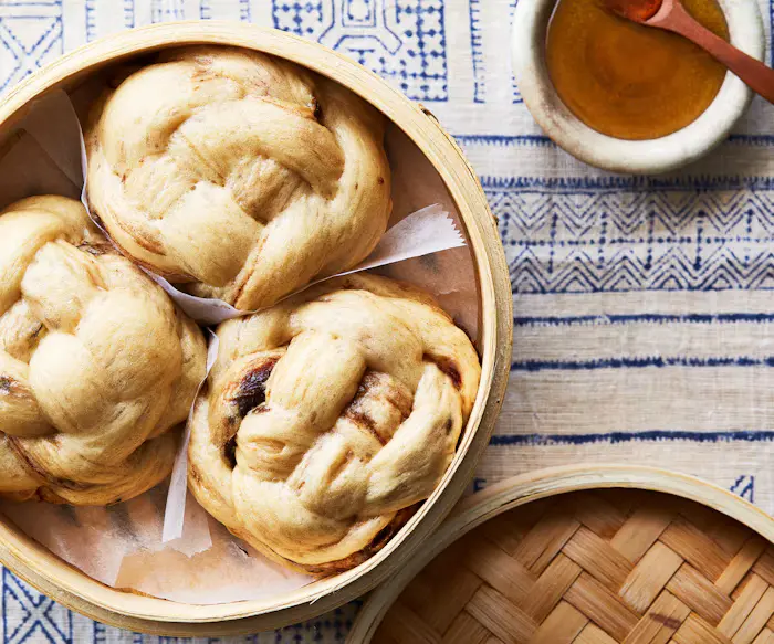 Date Challah Mantou with Date Syrup image