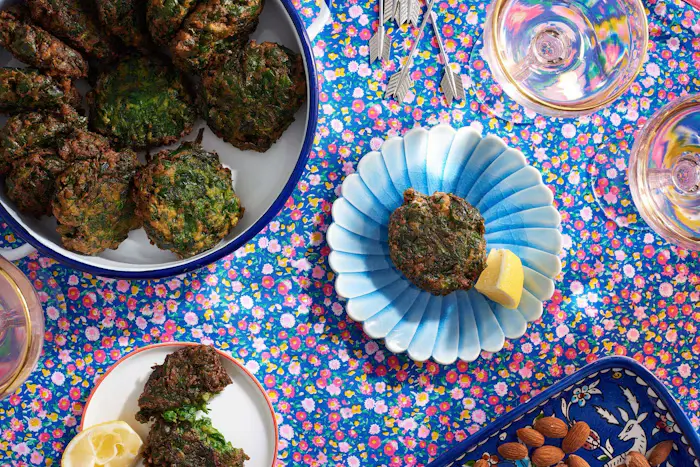 Spinach Rissoles With Lemon Sauce image