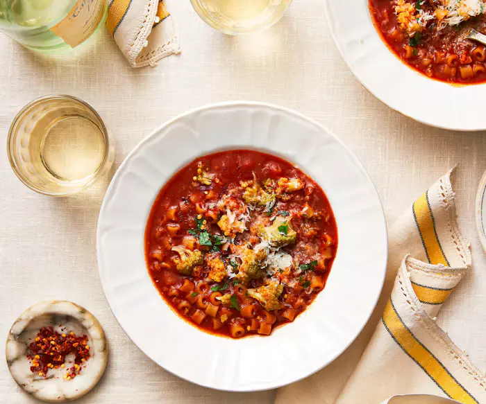 Broccoli Soup with Pasta and Anchovy  image