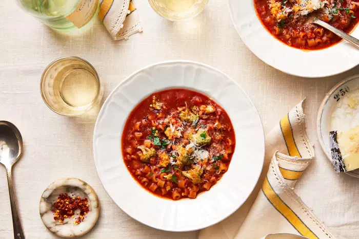 Broccoli Soup with Pasta and Anchovy  image