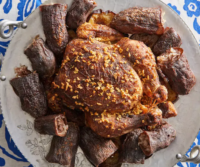 Chicken with Mehshi Sfeeha (Chicken with Stuffed Eggplants) image