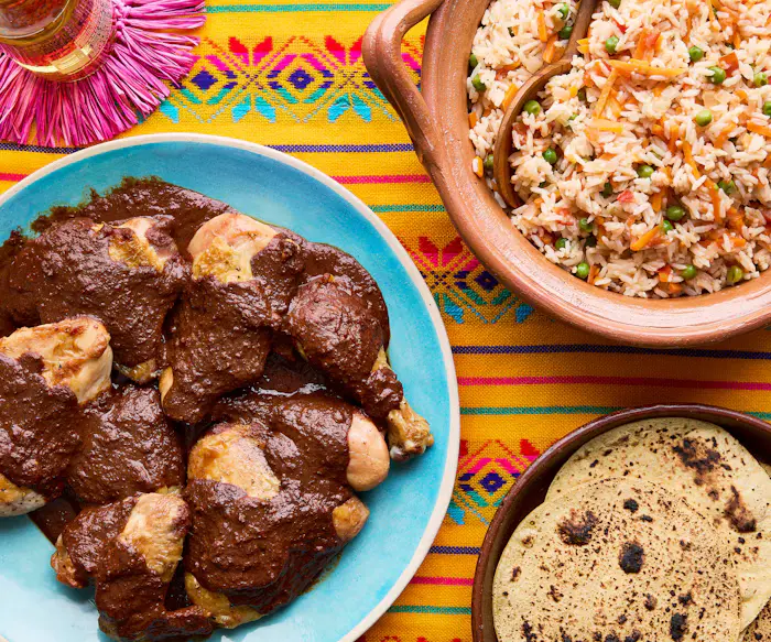Pollo con Mole y Arroz (Chicken with Mole and Rice) image