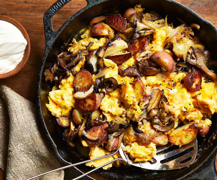 Mushroom, Onion, and Potato Scramble image