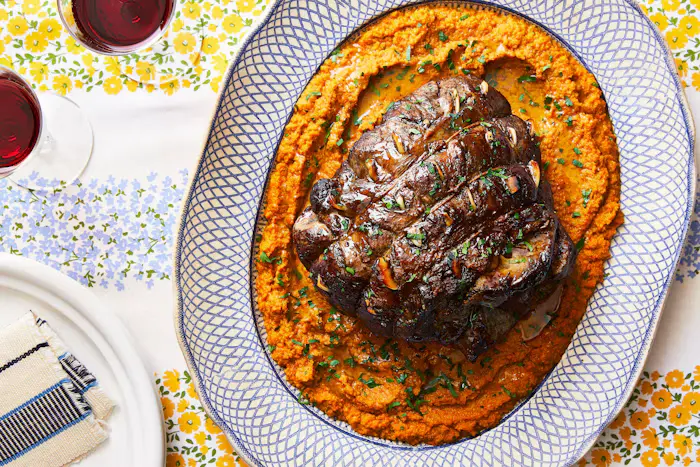 Roasted Lamb with Vegetable Sauce image