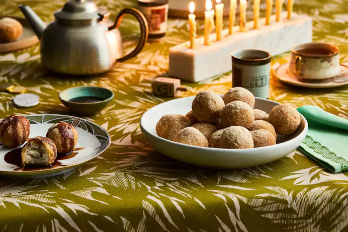 Kinako Mochi Doughnut Holes with Kuromitsu Syrup image