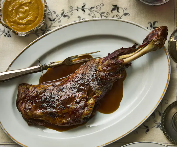 Slow-Roasted Lamb Shoulder with Apricot Sauce image