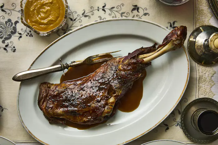 Slow-Roasted Lamb Shoulder with Apricot Sauce  image