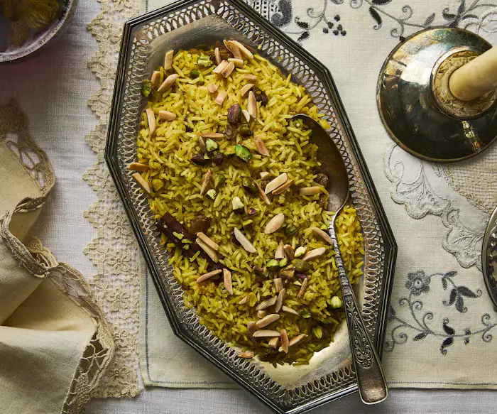 Spiced Saffron Rice with Nuts image