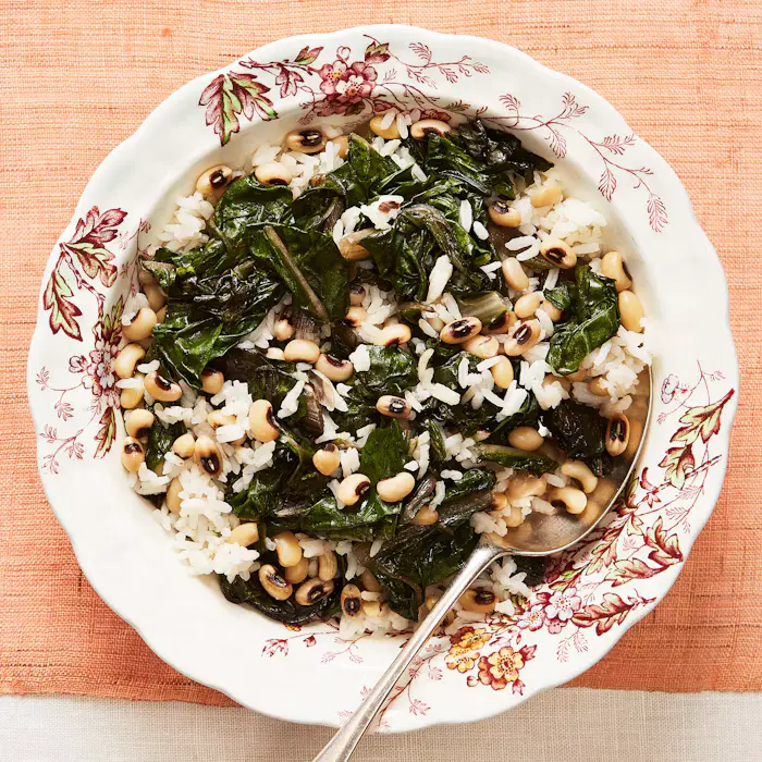 Rice with Black Eyed Peas and Chard image