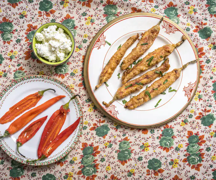 Chushki Burek (Roasted Peppers Stuffed with Cheese)  image