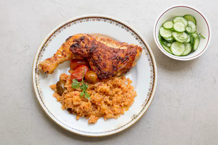 Chicken with Domate me Oriz (Bulgarian Tomato Rice) image